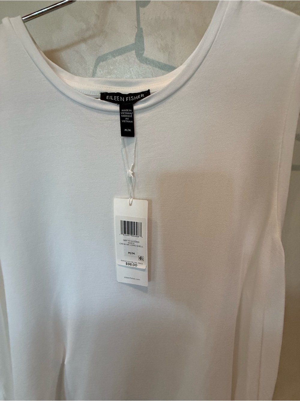 Eileen Fisher White Sleeveless Tank Top - Picture 3 of 3